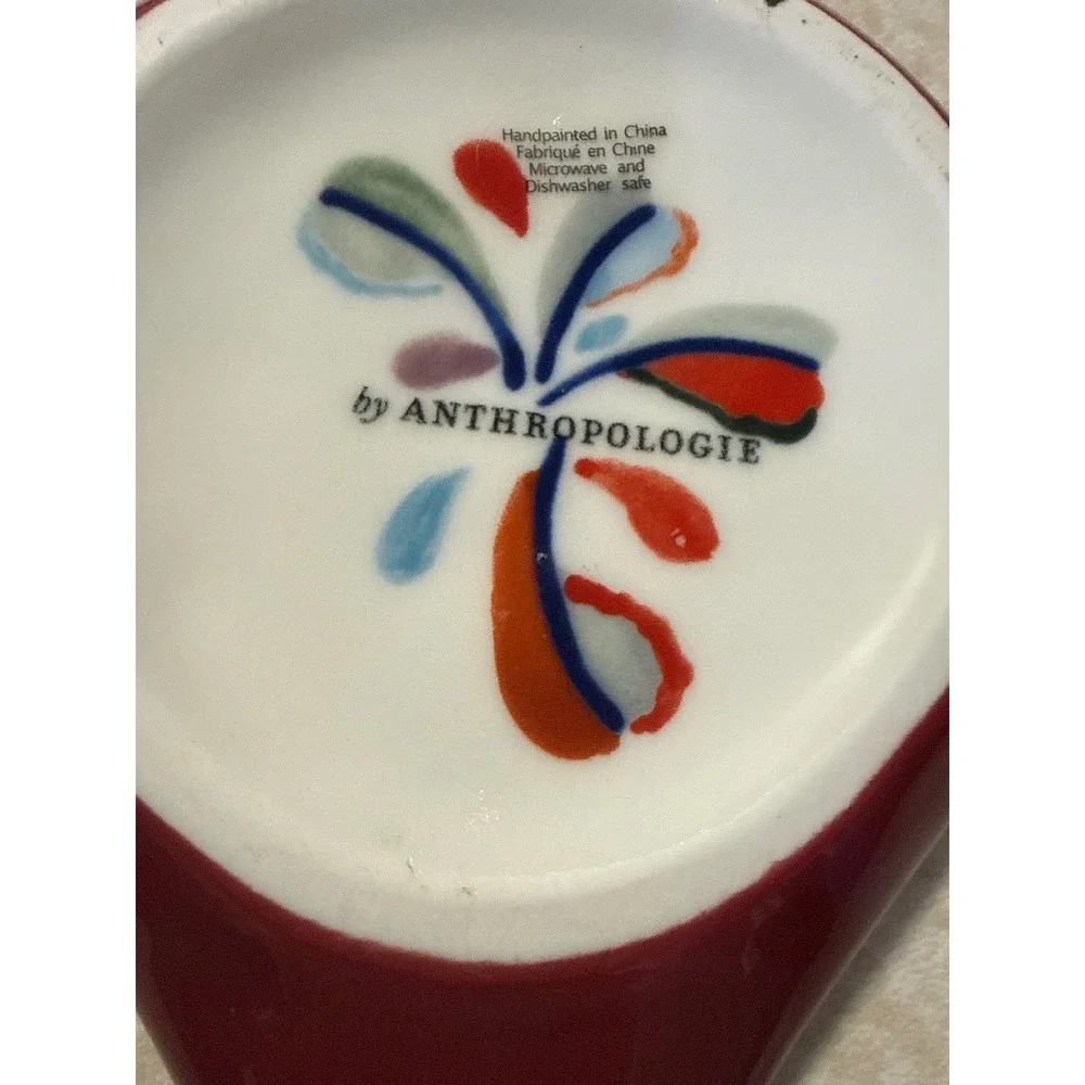 Anthropologie Trivoli Handpainted Ceramic Spoon Rest Monogram Letter K